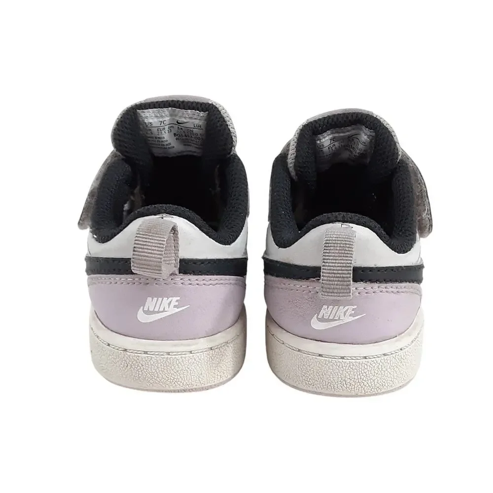 Nike Court Borough 2 Low Top Sneakers Purple Leather Basketball Shoe Girls 7C